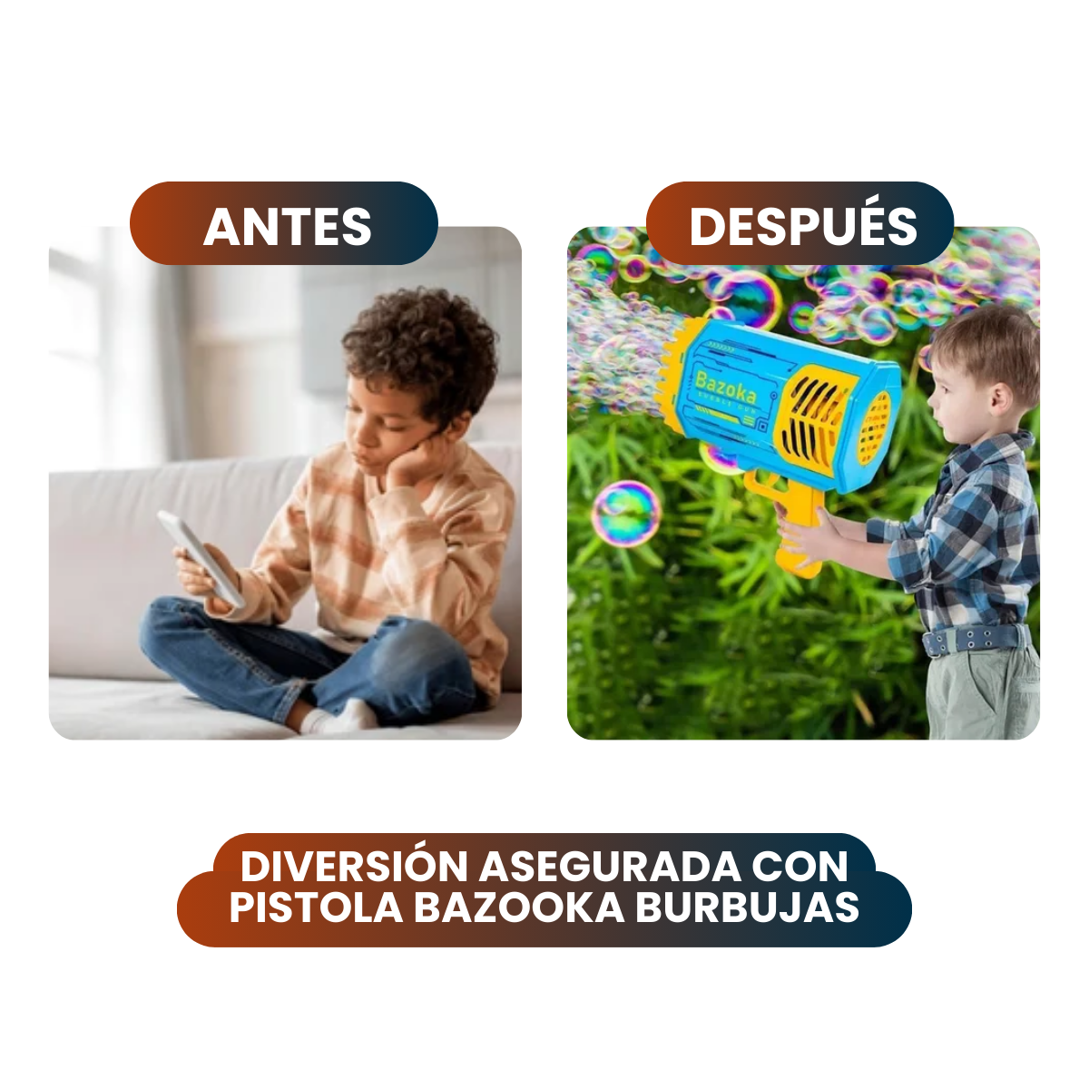 Pistola Bazooka Burbujas™ 2x1 🔥 | Diversión ilimitada para tus hijos