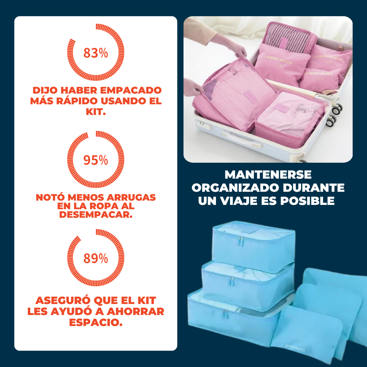 Kit Organizador Woo™ x 6 | Solución inmediata para viajes sin estrés y desorden