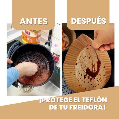 FrySafe™ Papel para freidora de aire | Cociná sin grasa, sin ensuciar y sin perder tiempo