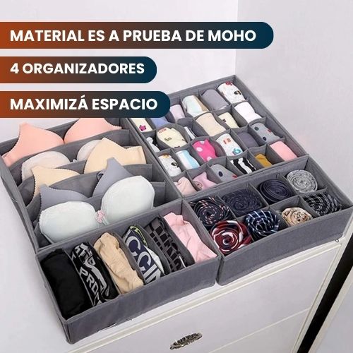 Set x4 Organizadores Ropa Interior Woo™ | Organizá tus cajones en minutos