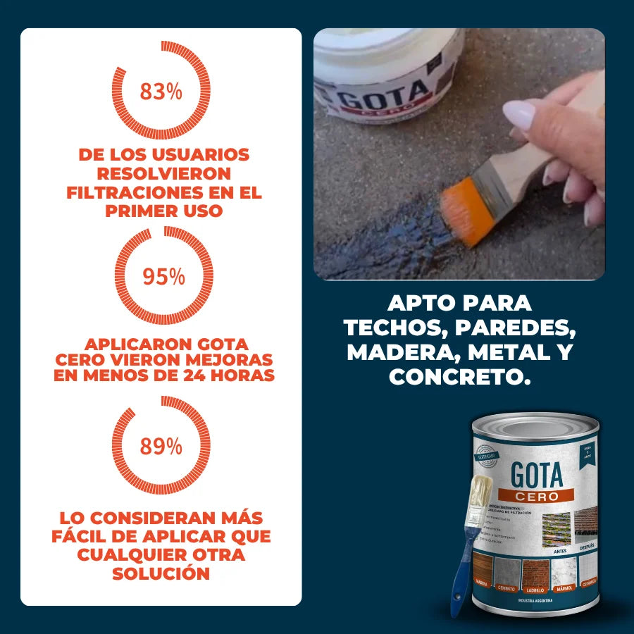 Gota Cero™ - Eliminá goteras y filtraciones en minutos