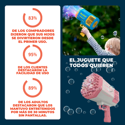 Pistola Bazooka Burbujas™ 2x1 🔥 | Diversión ilimitada para tus hijos