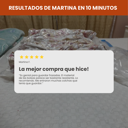 Kit Ahorro de espacio - x5 Bolsas Reutilizables + Bomba Manual ¡GRATIS!
