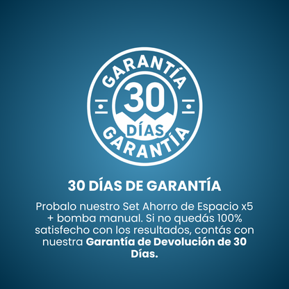 Kit Ahorro de espacio - x5 Bolsas Reutilizables + Bomba Manual ¡GRATIS!