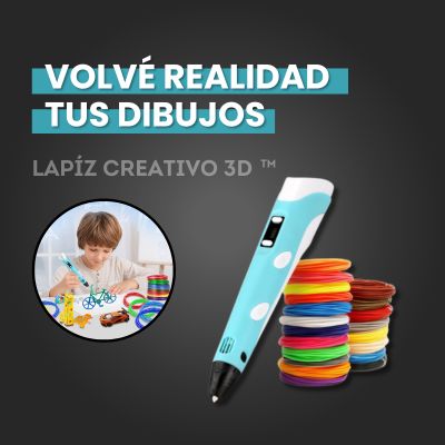 Lápiz Creativo™ + Kit Rollos Colores 3D (60 metros) ¡De regalo!🎁