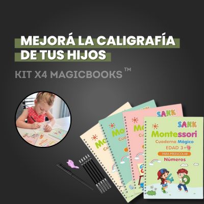 Kit x4 MagicBooks™ + Birome magica y tintas ¡De regalo!🎁